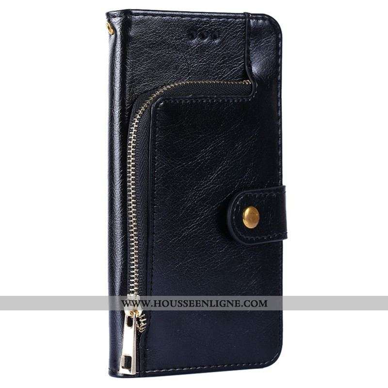 Housse Samsung Galaxy M53 5G Porte-Monnaie Frontal et Lanière