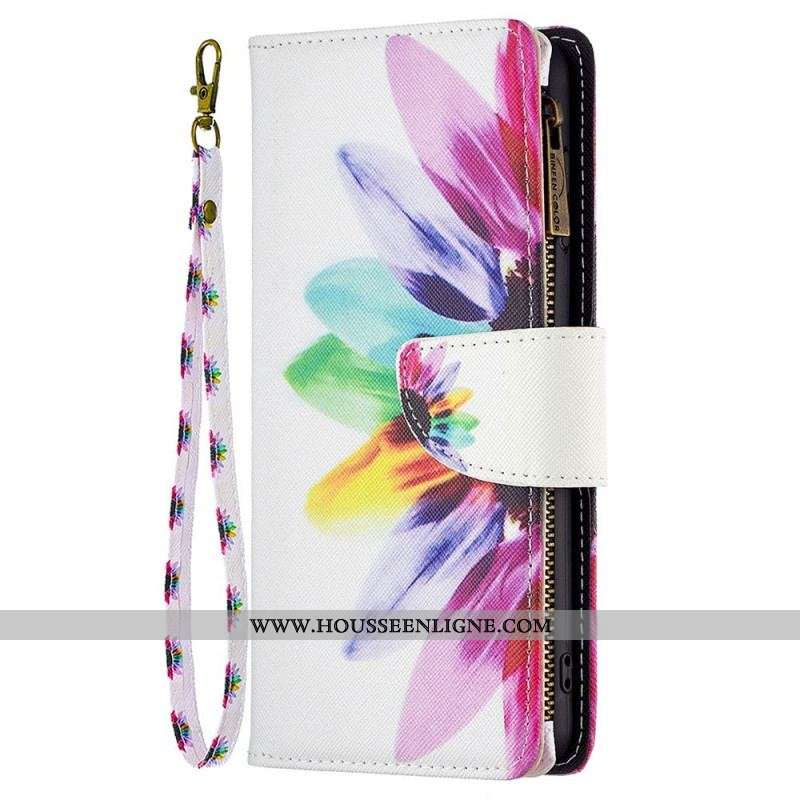 Housse Samsung Galaxy M53 5G Portefeuille Fleur