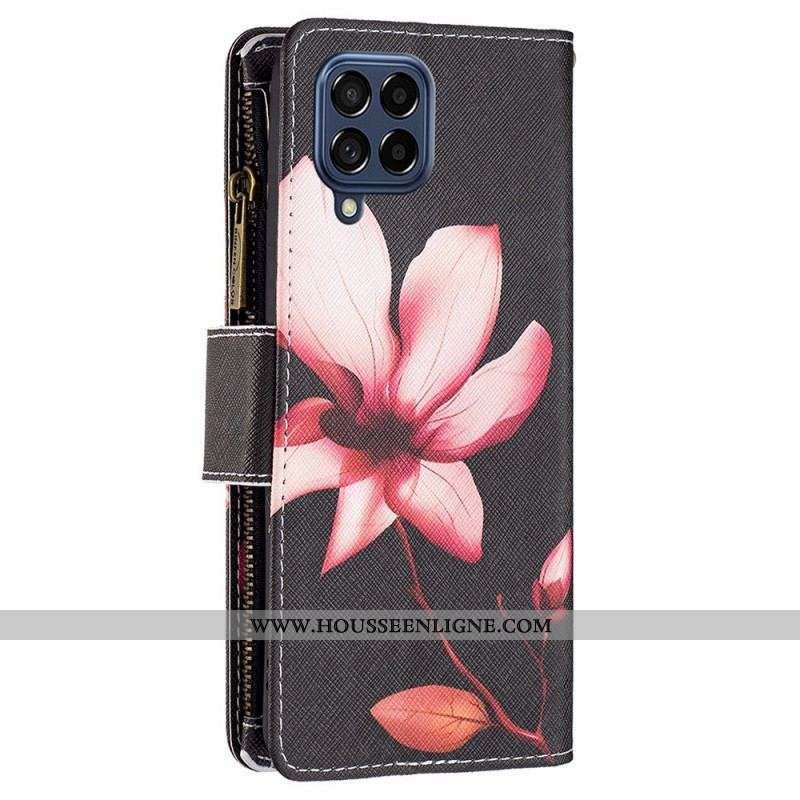 Housse Samsung Galaxy M53 5G Portefeuille Fleur