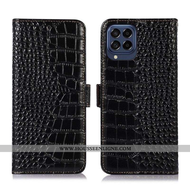 Housse Samsung Galaxy M53 5G Style Crocodile RFID