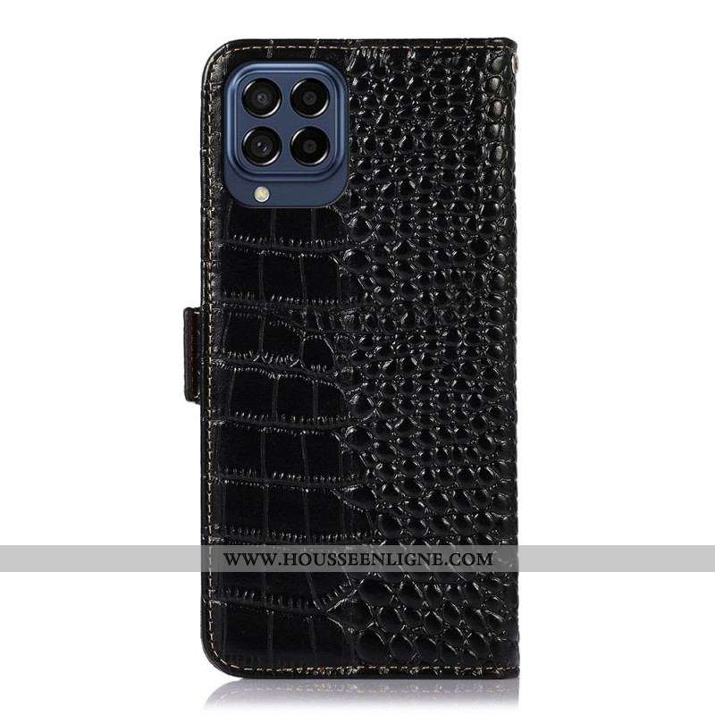 Housse Samsung Galaxy M53 5G Style Crocodile RFID