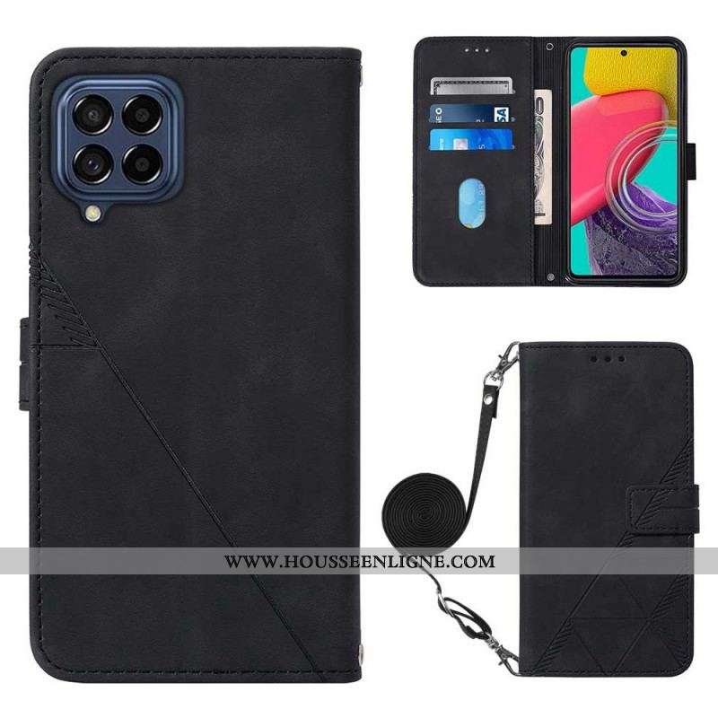 Housse Samsung Galaxy M53 5G Triangles à Bandoulière