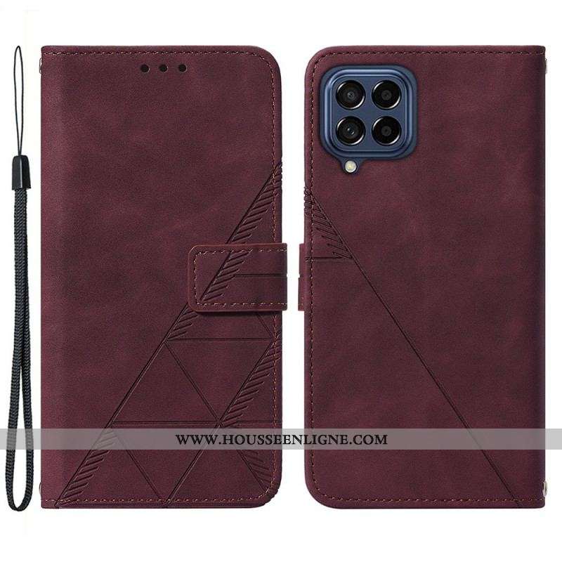 Housse Samsung Galaxy M53 5G Triangles à Lanière