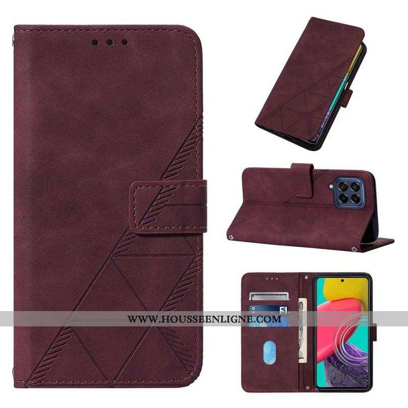 Housse Samsung Galaxy M53 5G Triangles à Lanière