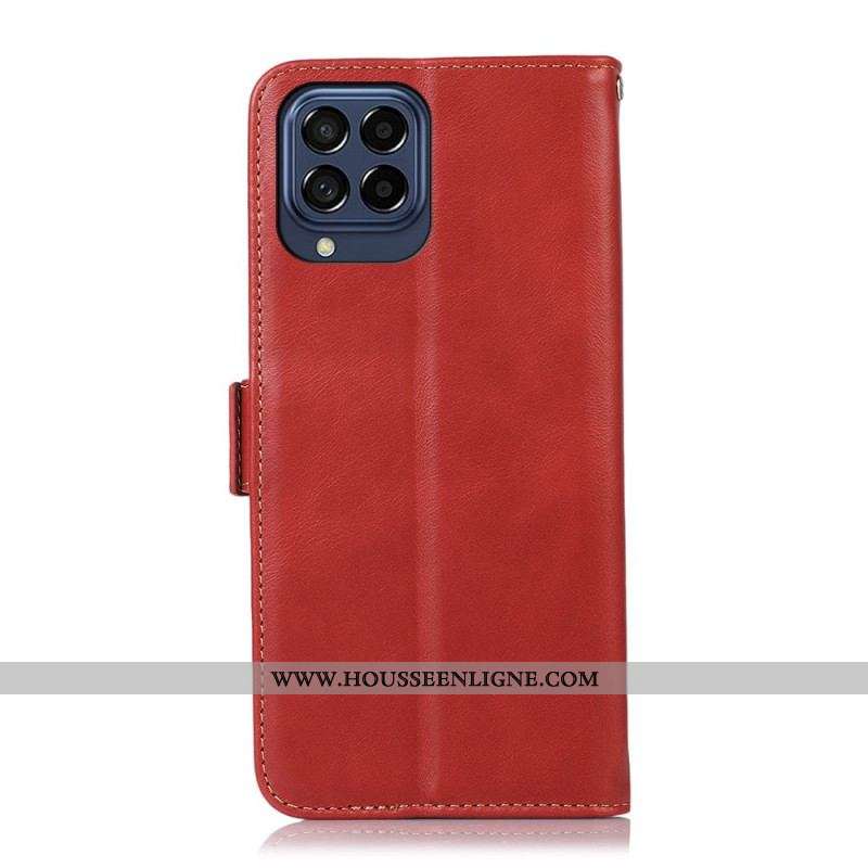 Housse Samsung Galaxy M53 5G Véritable Cuir Fonction RFID
