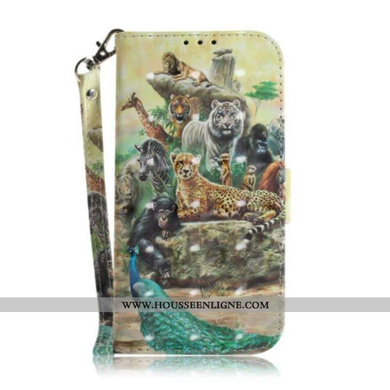 Housse Samsung Galaxy S20 FE Animaux Safari à Lanière
