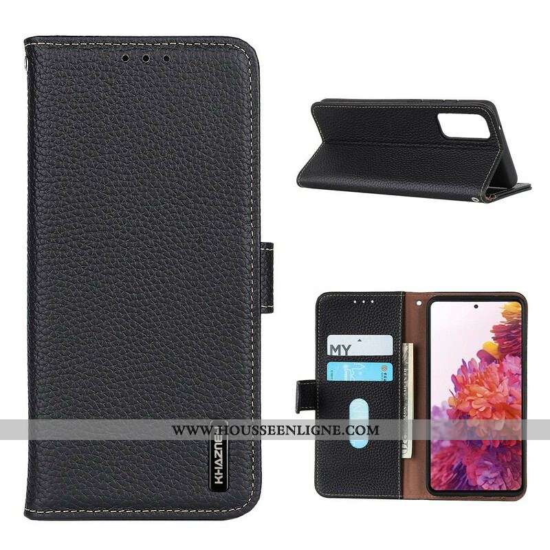 Housse Samsung Galaxy S20 FE Cuir Litchi KHAZNEH