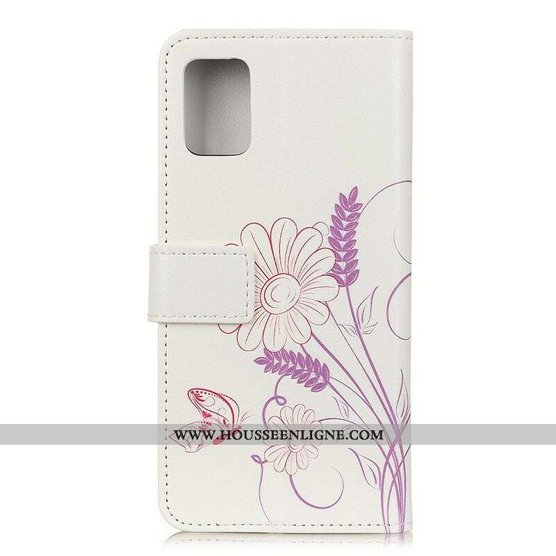 Housse Samsung Galaxy S20 FE Dessin Papillons et Fleurs