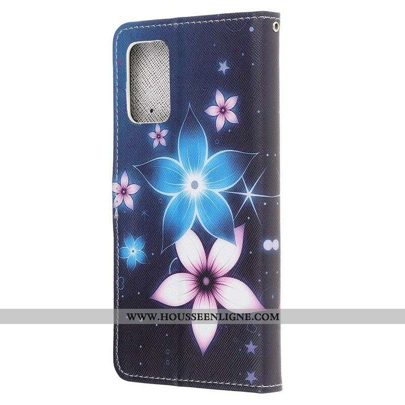 Housse Samsung Galaxy S20 FE Fleurs Lunaires à Lanière