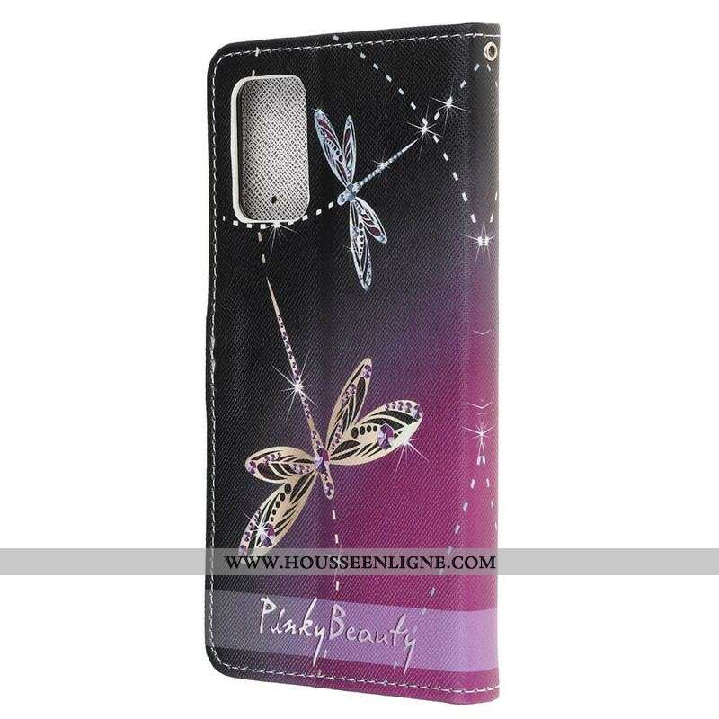 Housse Samsung Galaxy S20 FE Libellules à Lanière