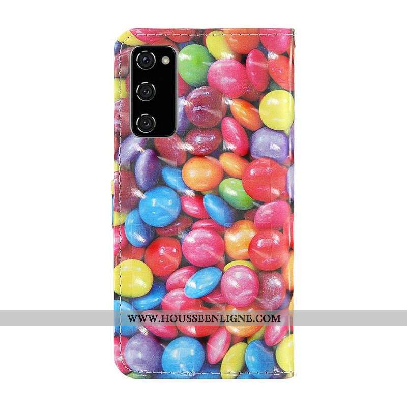 Housse Samsung Galaxy S20 FE Light Spot Bonbons avec Lanière