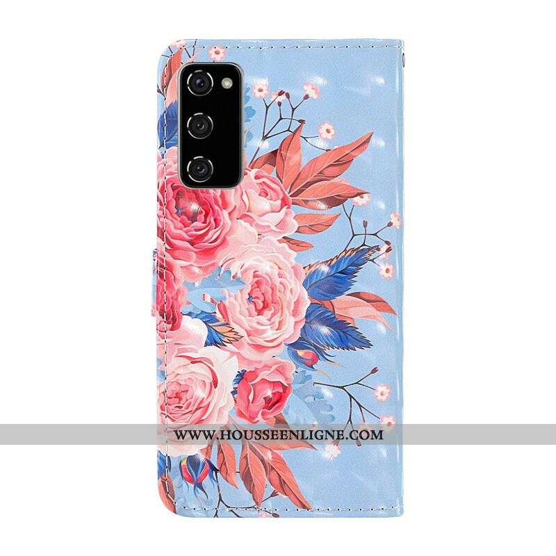 Housse Samsung Galaxy S20 FE Light Spot Romantique avec Lanière