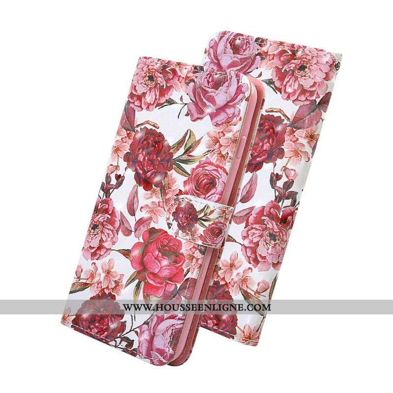 Housse Samsung Galaxy S20 FE Light Spot Roses avec Lanière