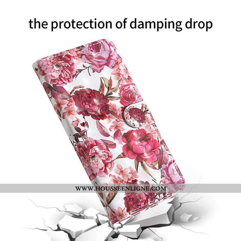 Housse Samsung Galaxy S20 FE Light Spot Roses avec Lanière