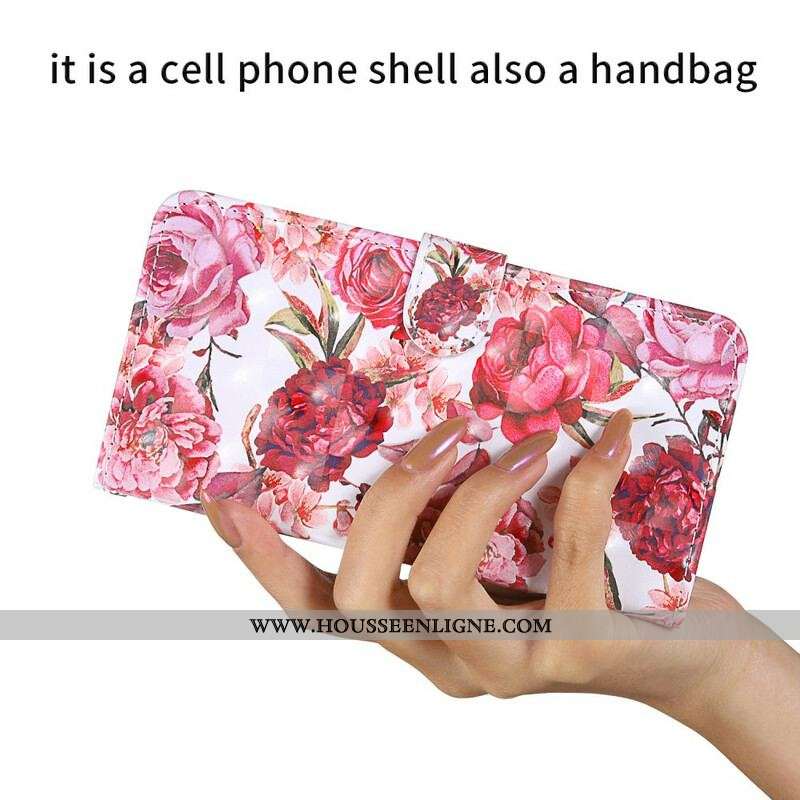 Housse Samsung Galaxy S20 FE Light Spot Roses avec Lanière