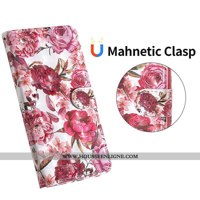 Housse Samsung Galaxy S20 FE Light Spot Roses avec Lanière