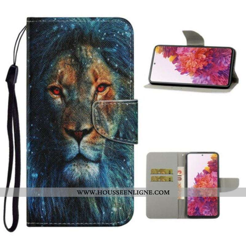 Housse Samsung Galaxy S20 FE Lion avec Lanière