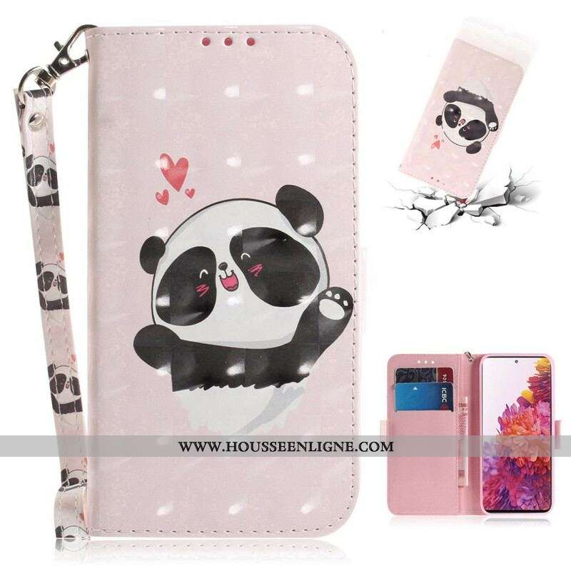Housse Samsung Galaxy S20 FE Panda Love à Lanière