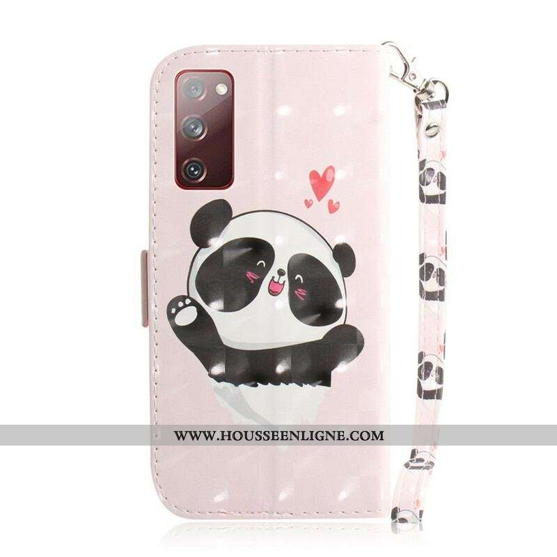 Housse Samsung Galaxy S20 FE Panda Love à Lanière