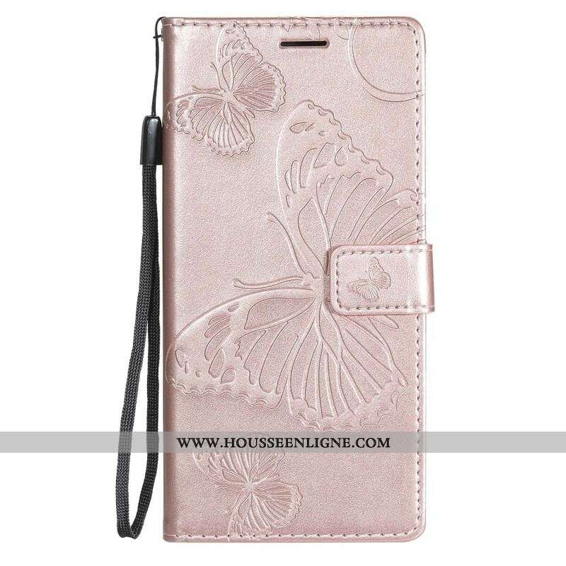 Housse Samsung Galaxy S20 FE Papillons Géants à Lanière