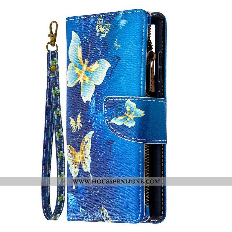 Housse Samsung Galaxy S20 FE Poche Zippée Papillons