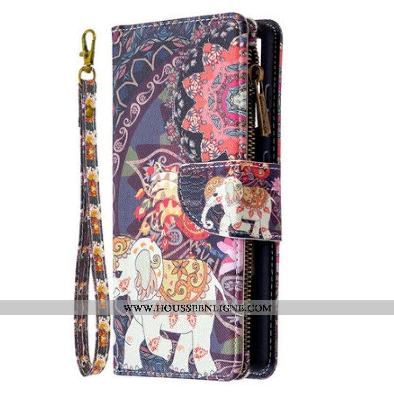 Housse Samsung Galaxy S20 FE Poche Zippée Éléphant