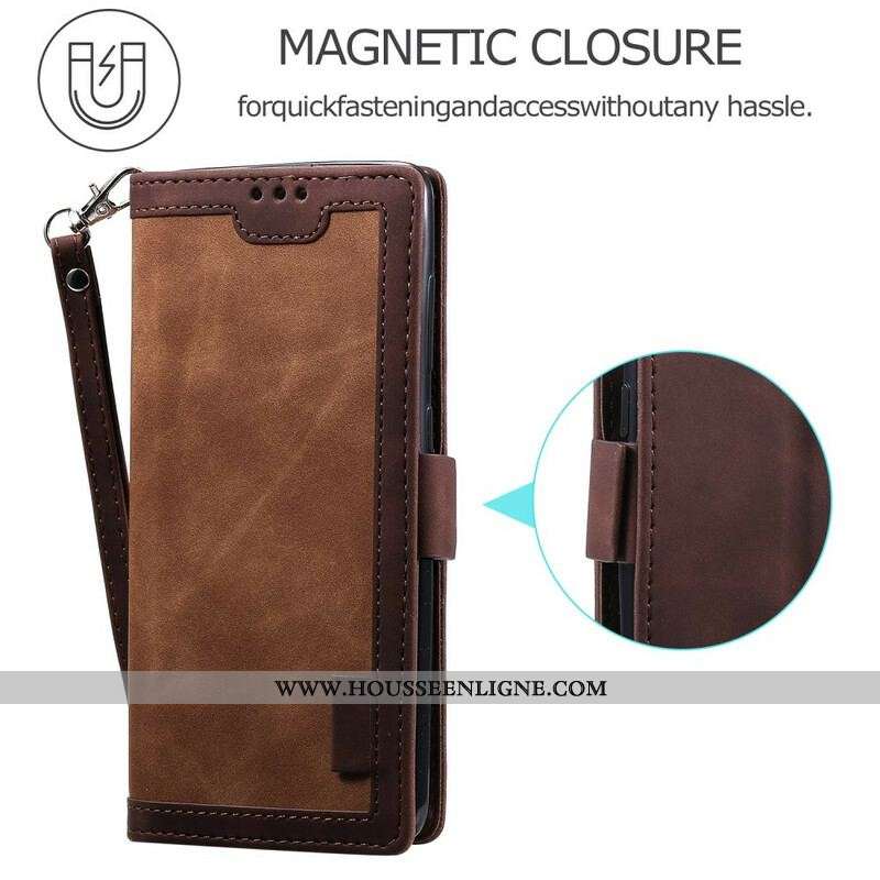 Housse Samsung Galaxy S20 FE Simili Cuir Bicolore Renforcés Simple