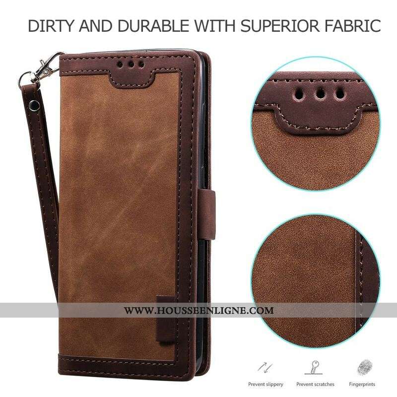 Housse Samsung Galaxy S20 FE Simili Cuir Bicolore Renforcés Simple
