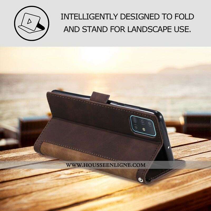 Housse Samsung Galaxy S20 FE Simili Cuir Bicolore Renforcés Simple