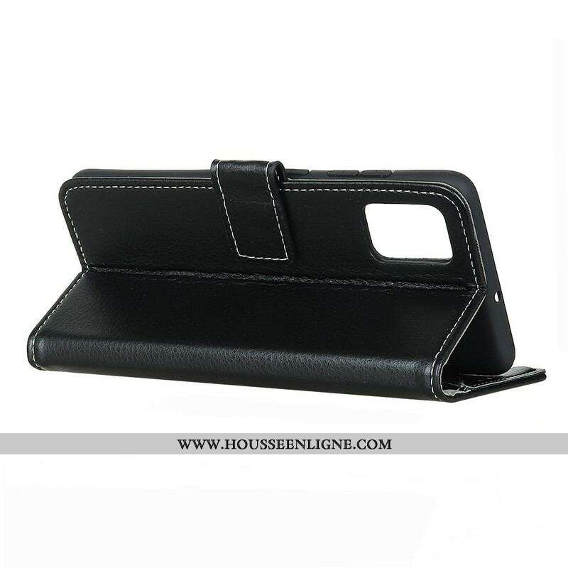 Housse Samsung Galaxy S20 FE Simili Cuir Litchi Coutures