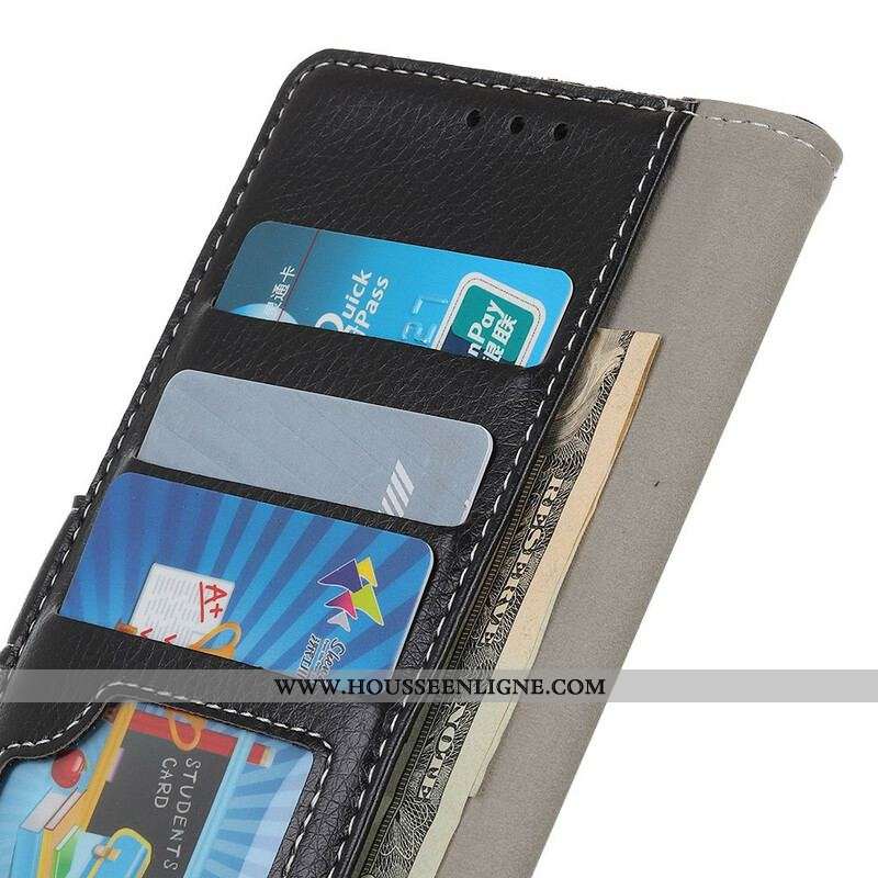 Housse Samsung Galaxy S20 FE Simili Cuir Litchi Coutures
