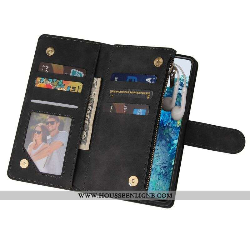 Housse Samsung Galaxy S20 FE Style Cuir Multi-Cartes avec Lanière