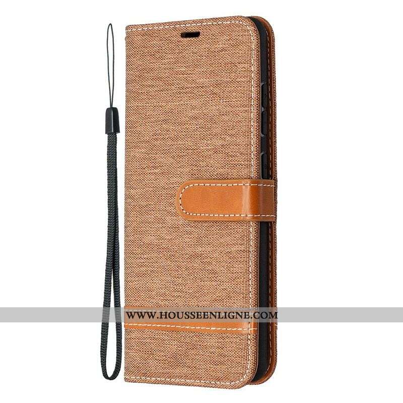 Housse Samsung Galaxy S20 FE Tissu et Effet Cuir à Lanière