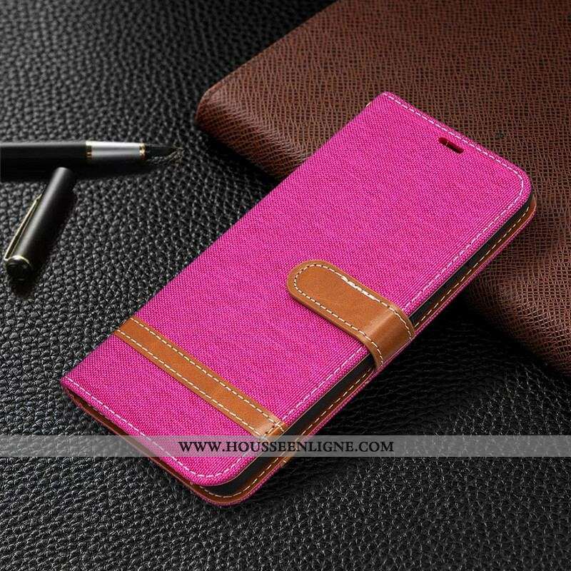 Housse Samsung Galaxy S20 FE Tissu et Effet Cuir à Lanière