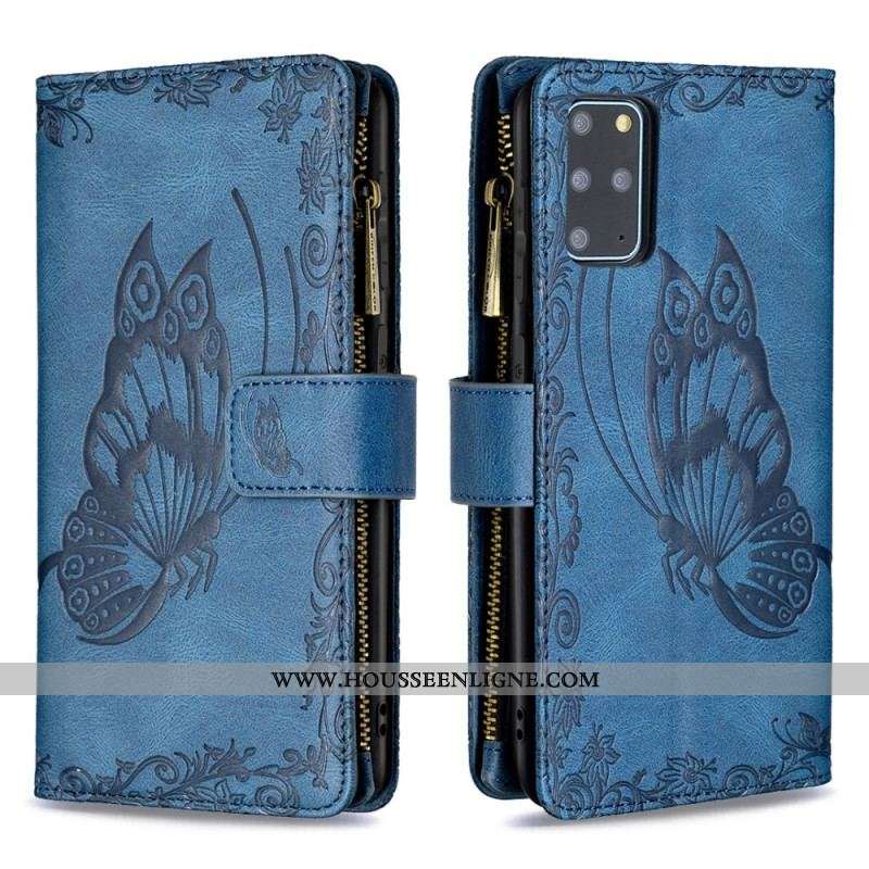 Housse Samsung Galaxy S20 Plus / S20 Plus 5G Papillon Poche Zippée