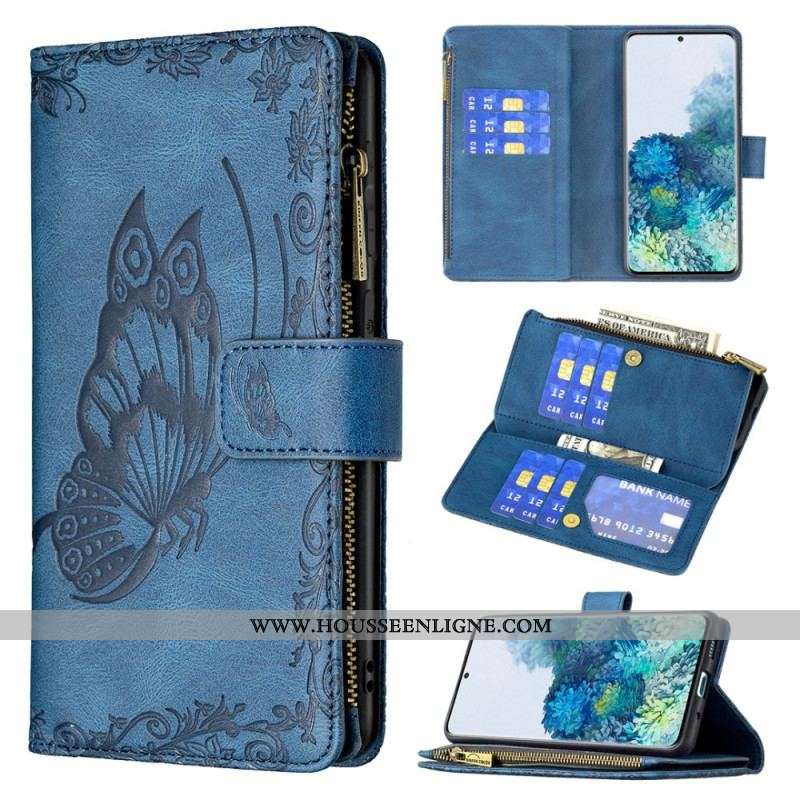 Housse Samsung Galaxy S20 Plus / S20 Plus 5G Papillon Poche Zippée