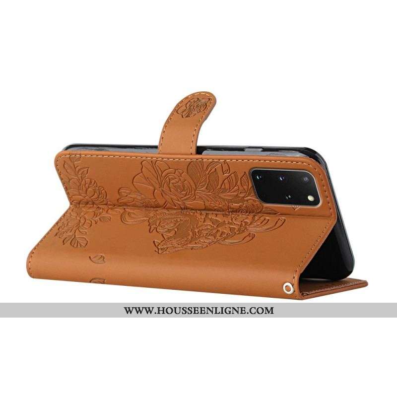 Housse Samsung Galaxy S20 Plus / S20 Plus 5G Tigre Baroque à Lanière