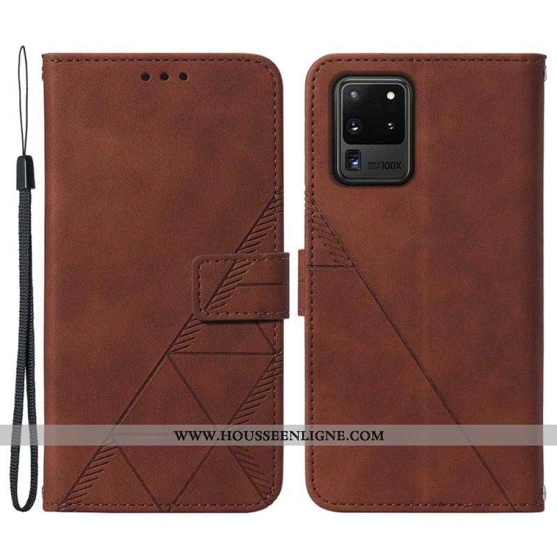 Housse Samsung Galaxy S20 Ultra Effet Cuir Pyramide