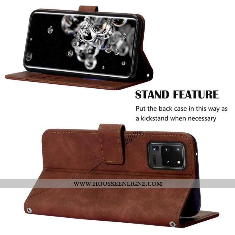 Housse Samsung Galaxy S20 Ultra Effet Cuir Pyramide