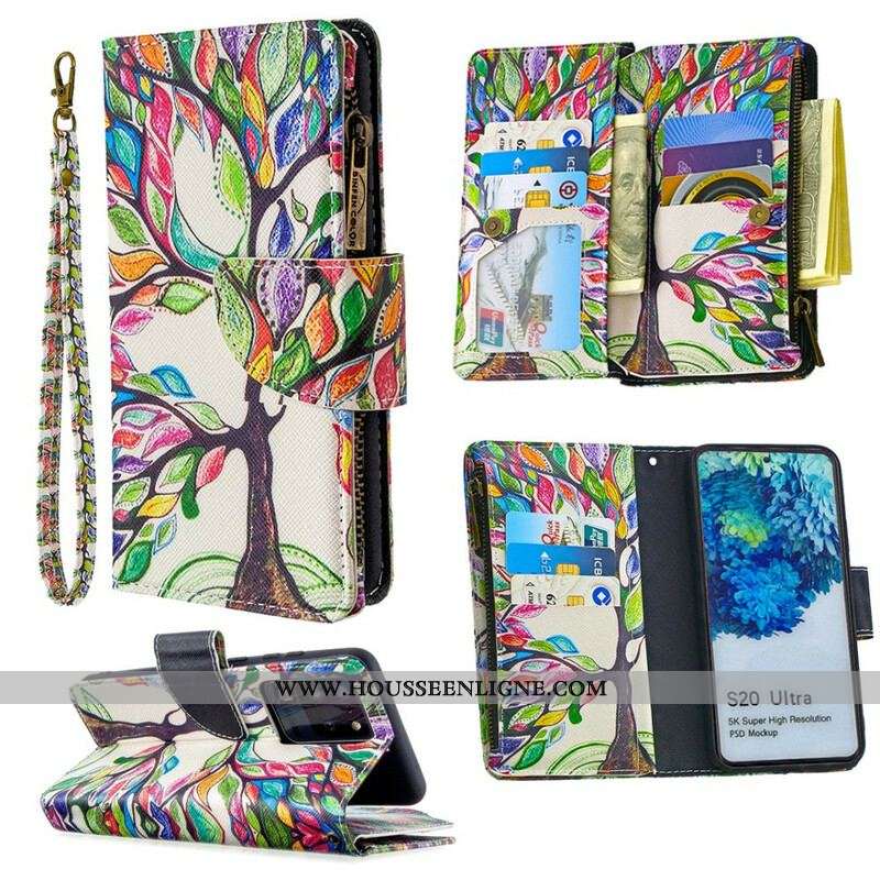 Housse Samsung Galaxy S20 Ultra Poche Zippée Arbre