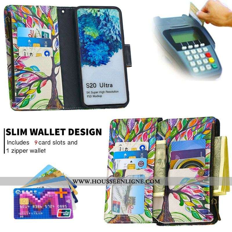 Housse Samsung Galaxy S20 Ultra Poche Zippée Arbre