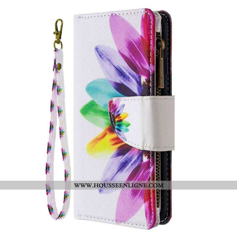 Housse Samsung Galaxy S20 Ultra Poche Zippée Fleur