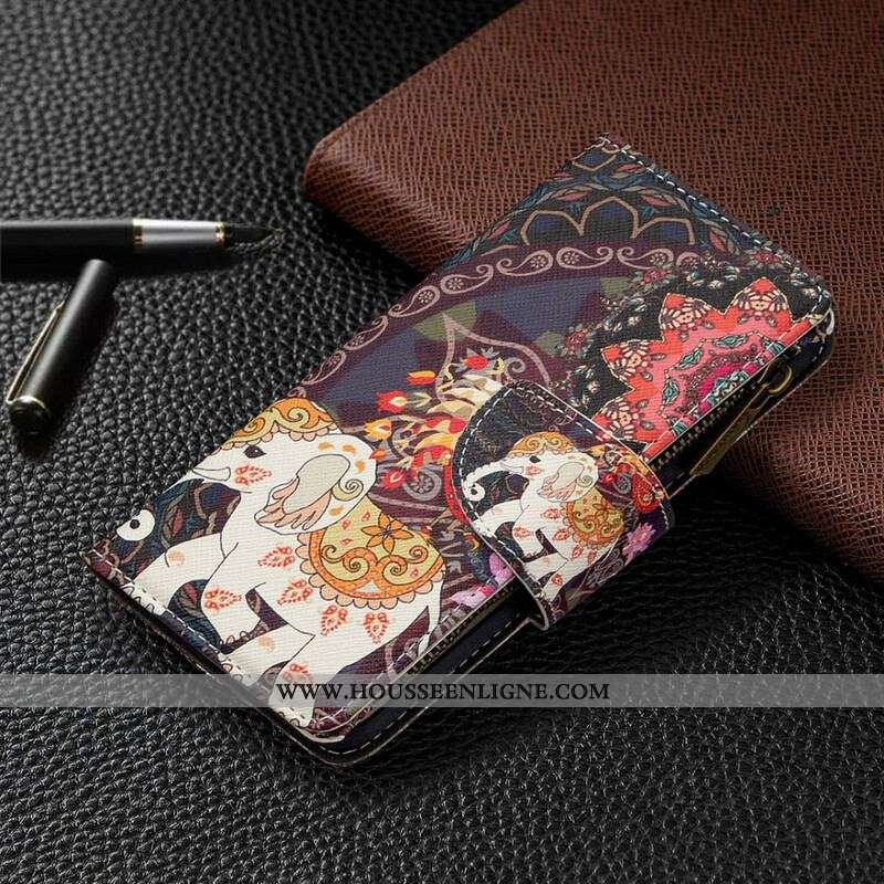Housse Samsung Galaxy S20 Ultra Poche Zippée Éléphant