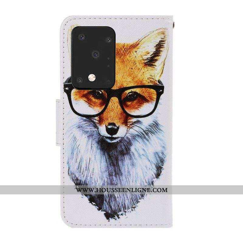 Housse Samsung Galaxy S20 Ultra Renard Intello à Lanière