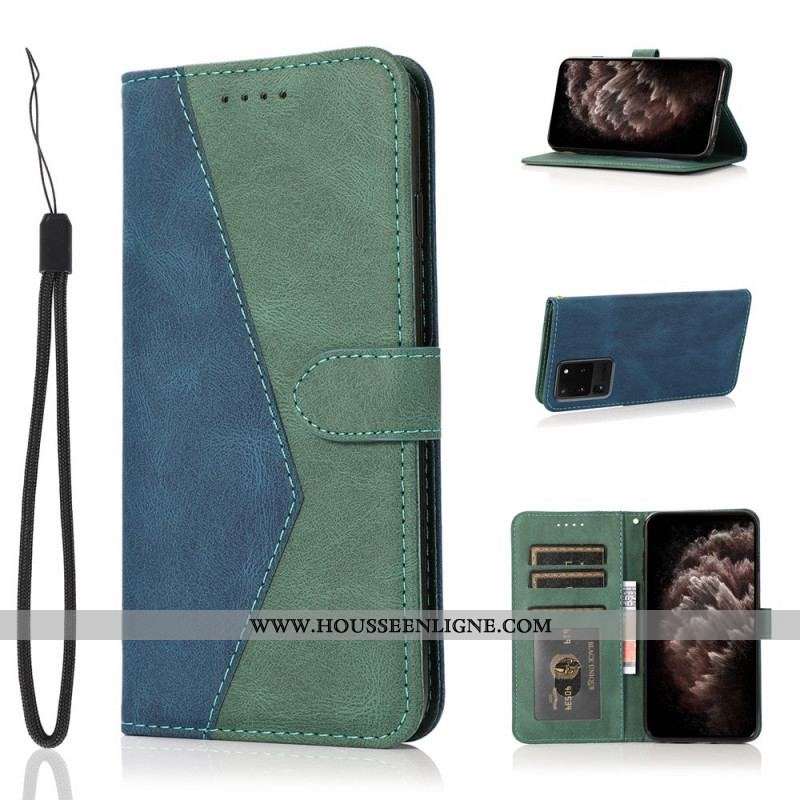 Housse Samsung Galaxy S20 Ultra Simili Cuir Bicolore Triangle