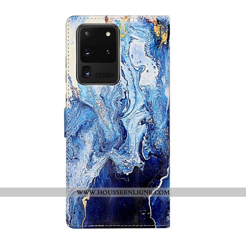 Housse Samsung Galaxy S20 Ultra à Lanière Ajustable Marbre