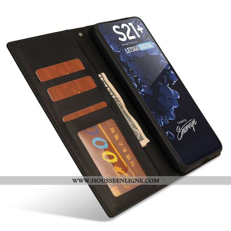 Housse Samsung Galaxy S21 5G Coque Détachable Fermoir Argenté