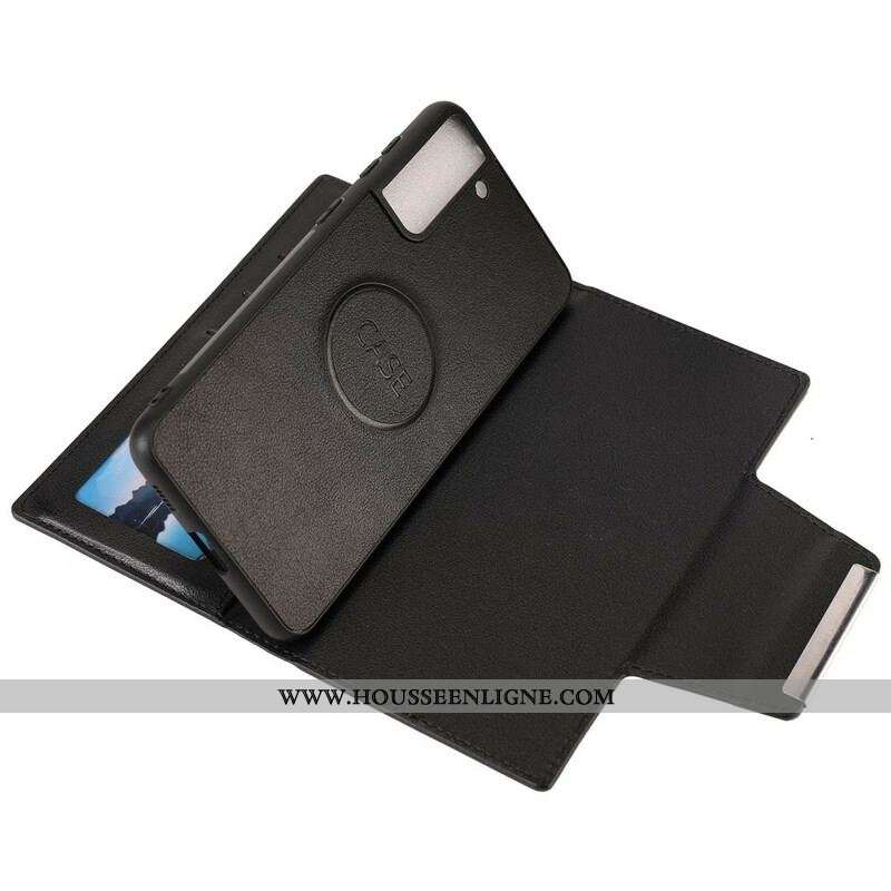 Housse Samsung Galaxy S21 5G Coque Détachable Fermoir Argenté