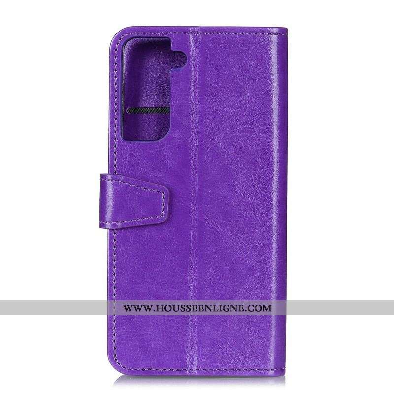 Housse Samsung Galaxy S21 5G Effet Cuir Brillant Simple