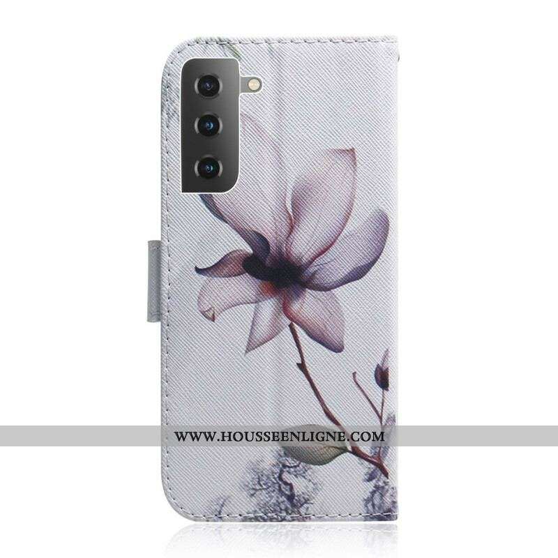 Housse Samsung Galaxy S21 5G Fleur Vieux Rose